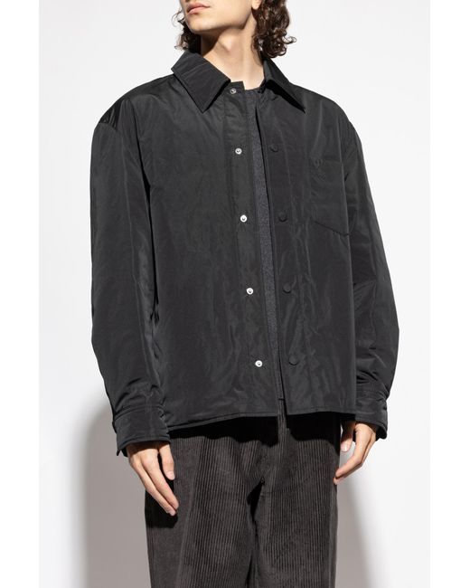 AMI Gray Insulated Jacket With Embroidered Logo for men