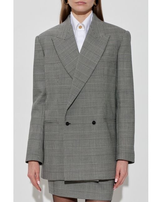 Balmain Gray Houndstooth Blazer