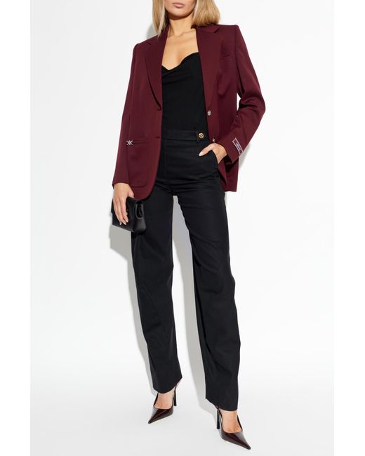 Versace Red Blazer With Appliqués On The Pockets