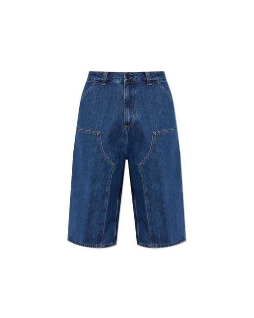 Carhartt Blue Og Double Knee Long Shorts for men