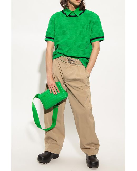 Bottega Veneta Green Textured T-shirt for men