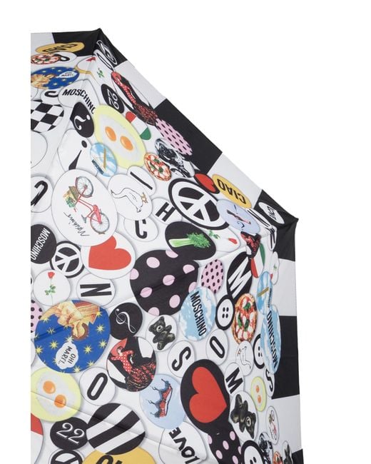 Moschino White Parasol With Print