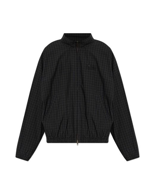 Balenciaga Black Plaid-Patterned Jacket for men