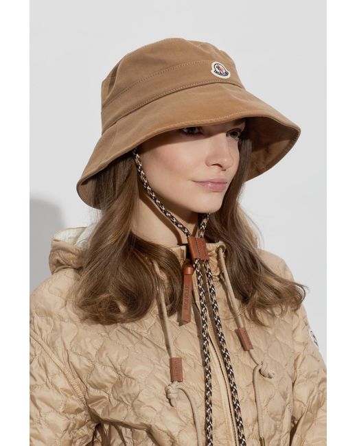 Moncler White Hat With Logo Patch