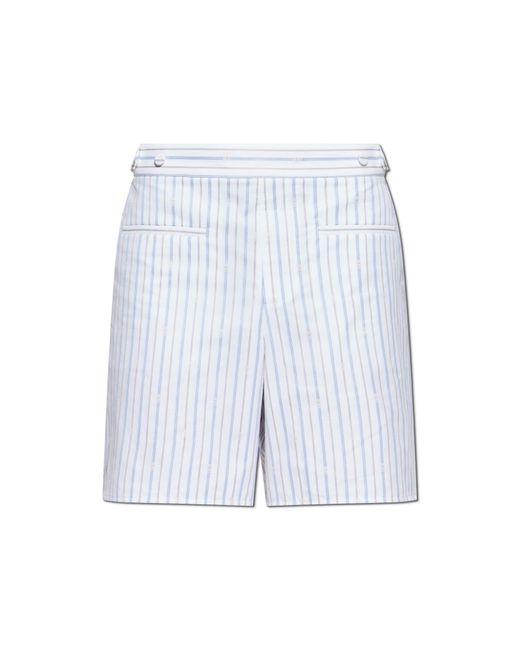 McQueen White Striped Pattern Shorts for men
