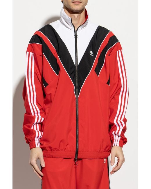 Adidas Originals Red Jacket With Stand-Up Collar