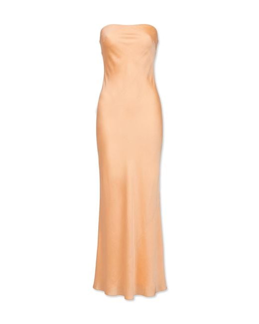 Forte_forte Orange Satin Off-The-Shoulder Dress
