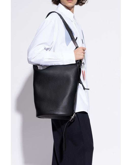 Loewe Black 'Loop Medium' Shoulder Bag, Bucket Type for men