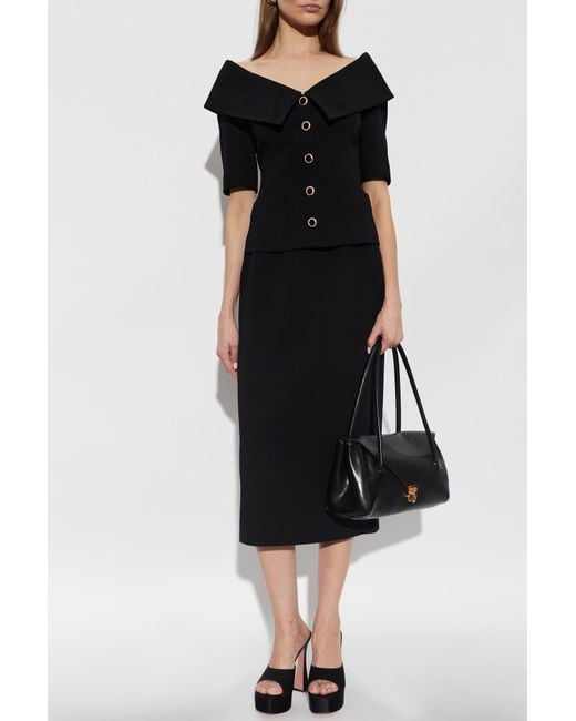 Alessandra Rich Black Skirt With Back Slit