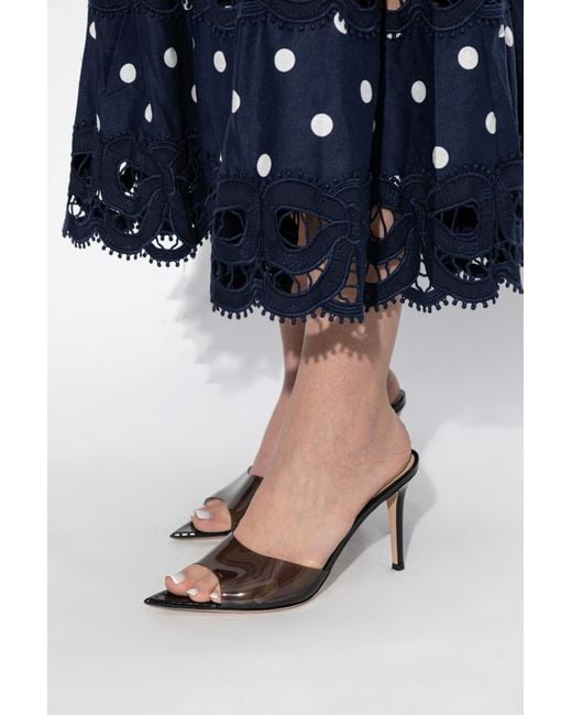 Gianvito Rossi Black 'Elle 85' Heeled Mules