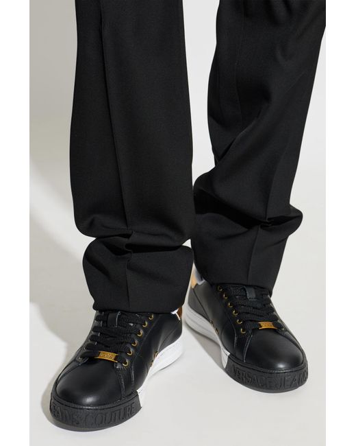 Versace Jeans Couture Green Sports Shoes With Printed Logo for men