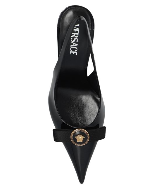 Versace Black Pumps With Medusa Head,