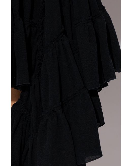 Loewe Black Silk Skirt,
