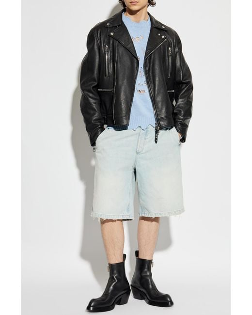 McQueen Blue Cotton Sweater for men