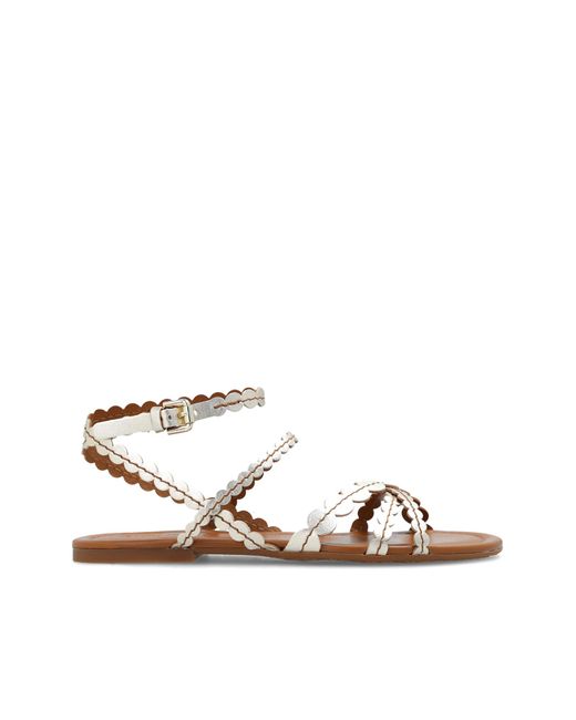 See By Chloé White 'kaddy' Leather Sandals,