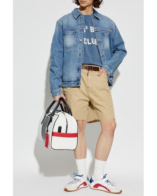 DSquared² Natural Raw-Hem Shorts for men