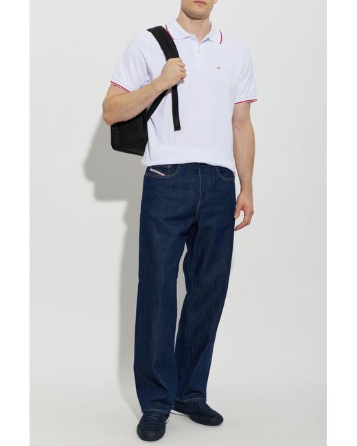 DIESEL White Polo 'T-Ferry-Microdiv' for men