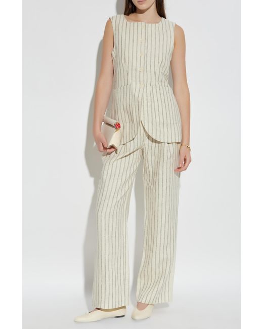 Posse White Linen Trousers "Mackenzie"