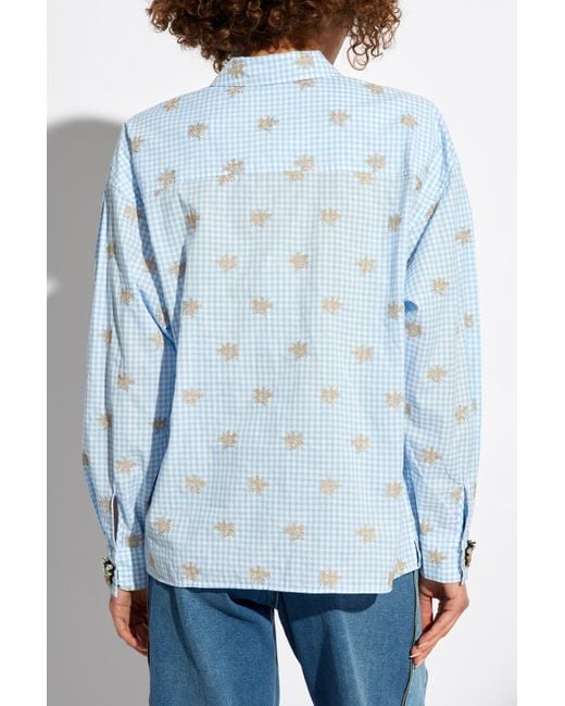 Munthe Blue Checkered Pattern Shirt,
