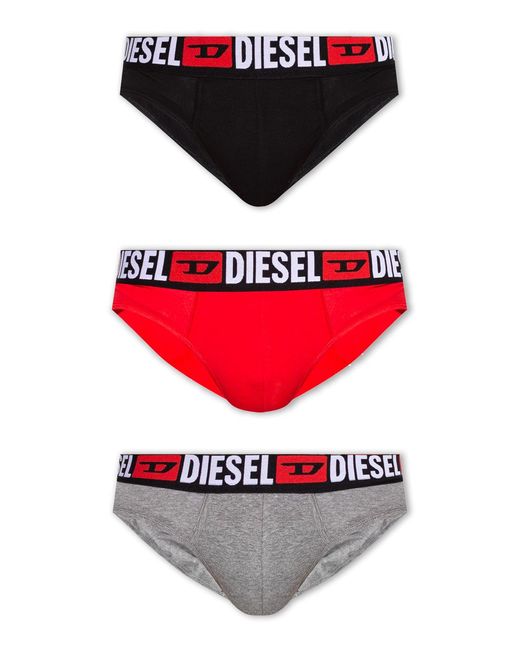 DIESEL Red Umbr-Andre Briefs (Set Of Three) for men