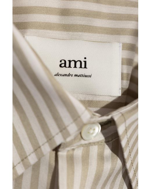 AMI Natural Striped Pattern Shirt,