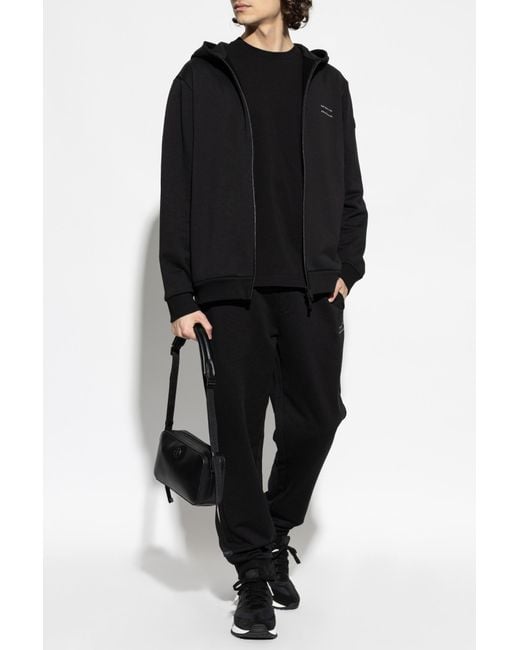 Moncler Black T-Shirt With Printed Logo for men