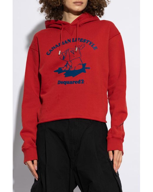 DSquared² Red Sweatshirt With Logo