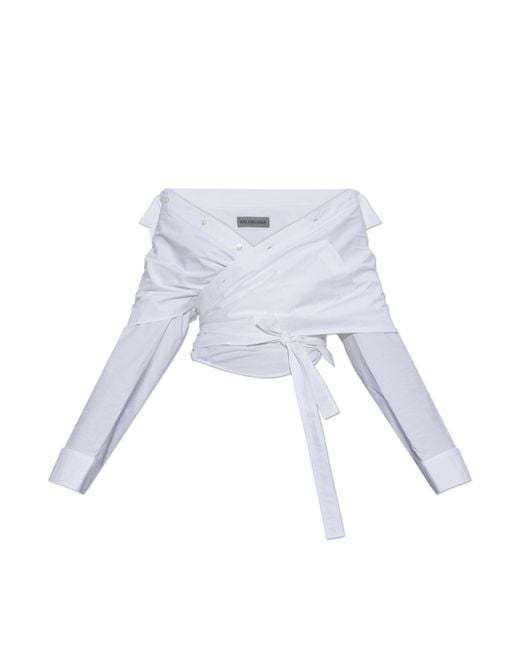 Balenciaga White Asymmetrical Cut Shirt
