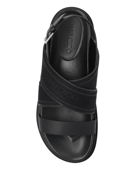 サンダル・ミュール JIMMY CHOO Women Sandals JOA SANDAL FLAT FSYBLACK Black Jimmy Choo Sandals 'Joa' in Black | Lyst