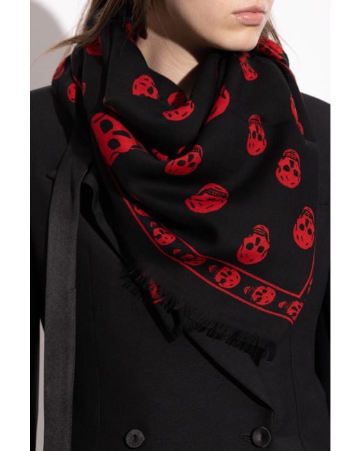 McQueen Red Wool Scarf