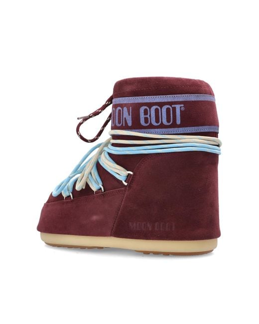 Moon Boot Red 'Icon Low' Snow Boots