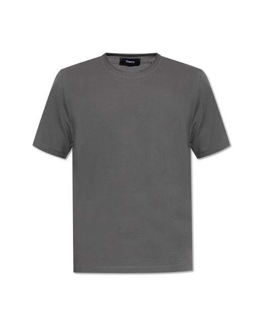 Theory Gray T-Shirt With A Round Neckline for men
