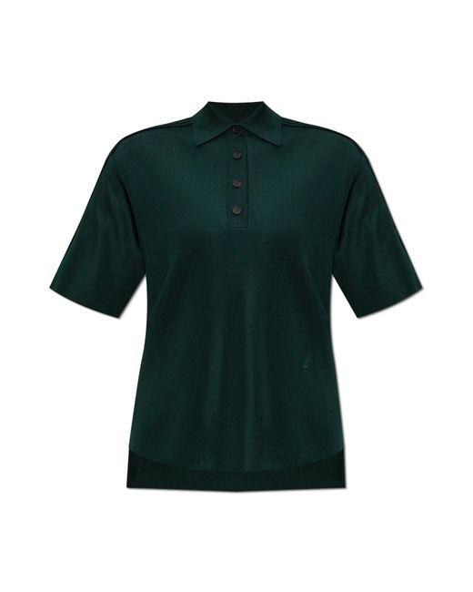 Ferragamo Green Polo With Embroidered Logo