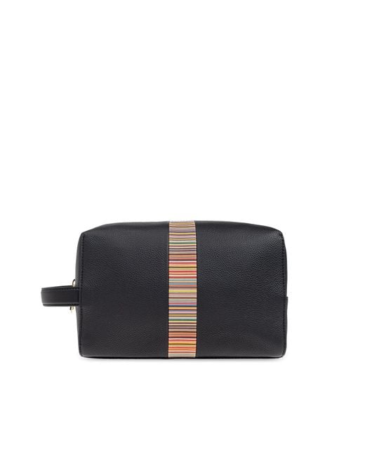 Paul Smith Black Leather Cosmetic Bag for men