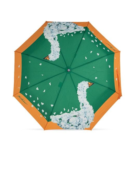 Moschino Green Folding Umbrella