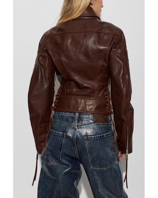 DSquared² Blue Leather Jacket