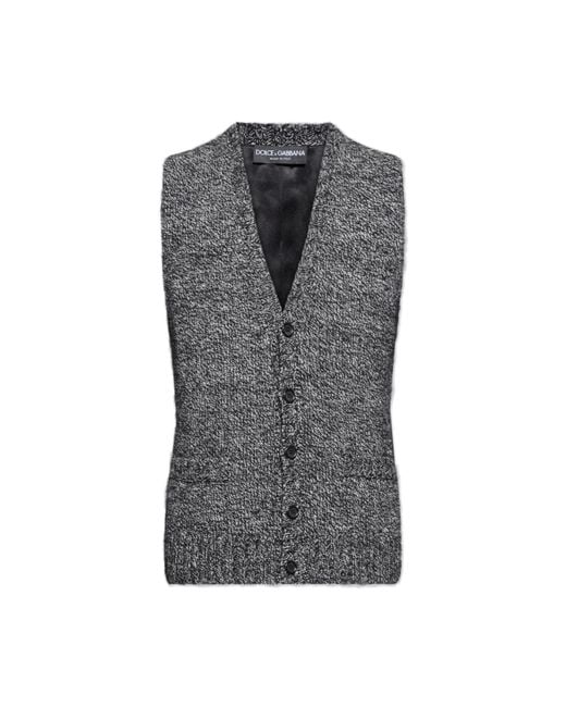 Dolce & Gabbana Gray Vest With Pockets for men