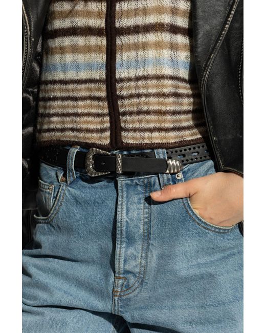 Etro Black Leather Belt