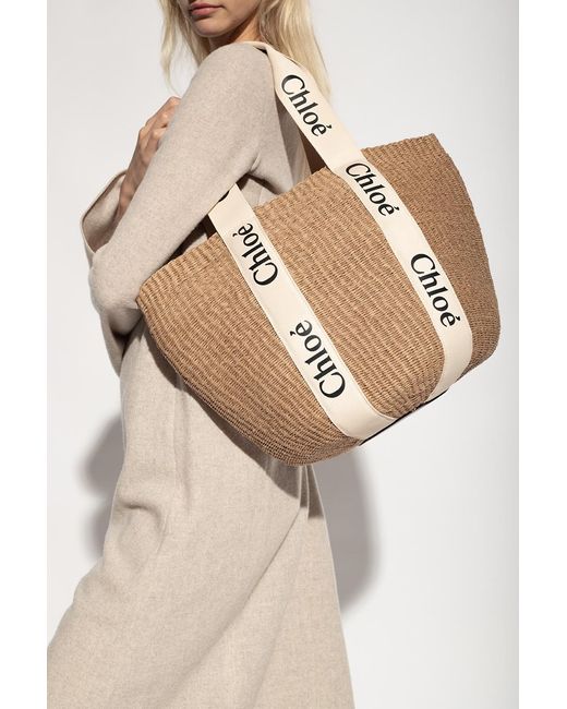 Chloé Brown 'Woody Large' Basket Bag
