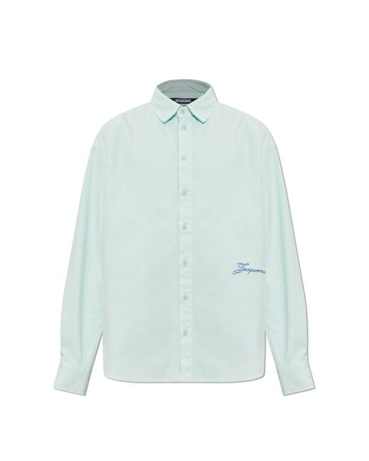 Jacquemus Blue Cotton Shirt 'Simon' for men