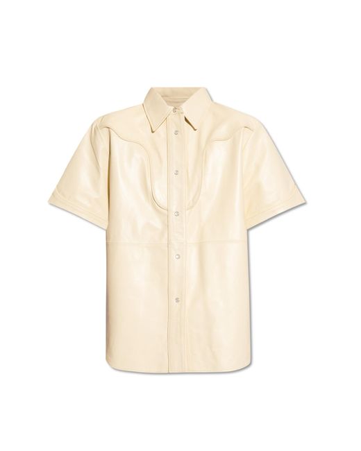 Stand Studio Natural 'saloon' Relaxed-fitting Leather Shirt,