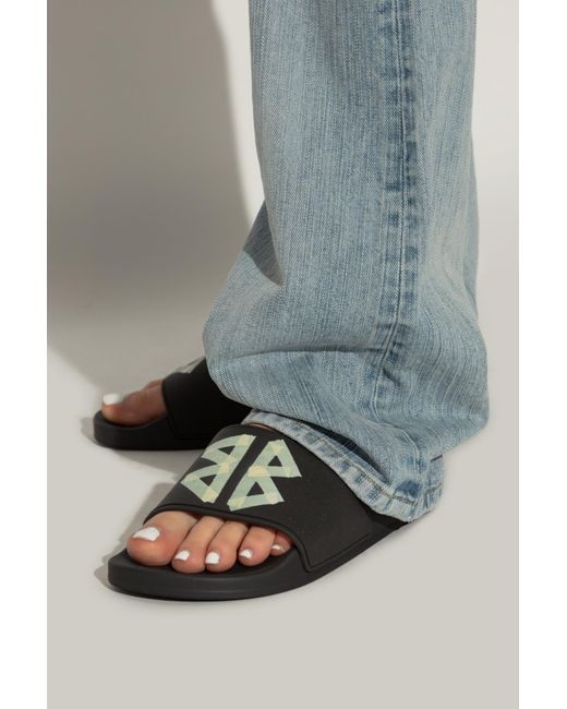 Balenciaga White Rubber Slides 'Pool'