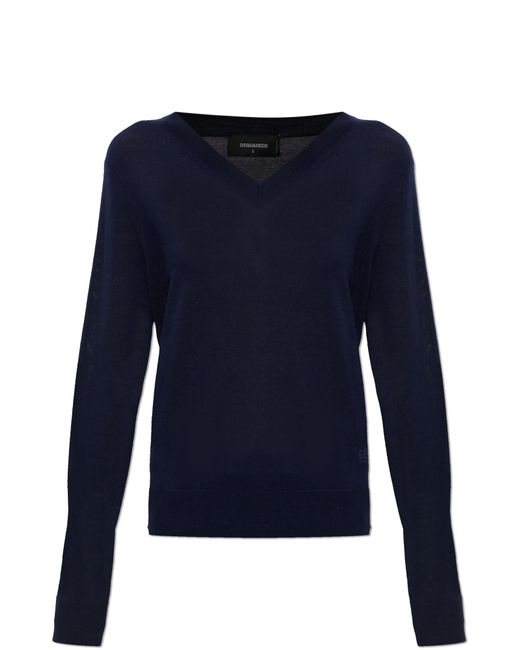 DSquared² Blue V-Neck Sweater