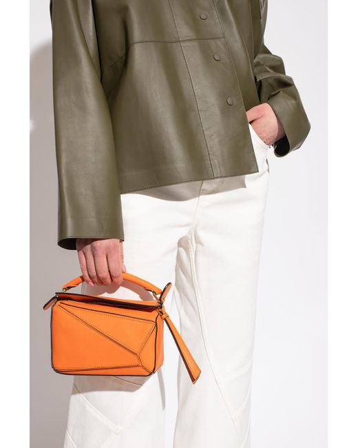 Loewe Orange 'puzzle Mini' Shoulder Bag