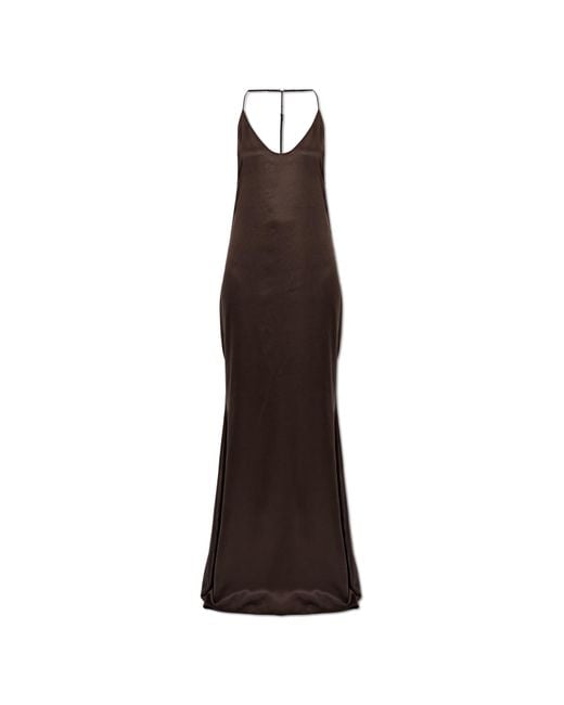Tom Ford Brown Silk Sleeveless Dress
