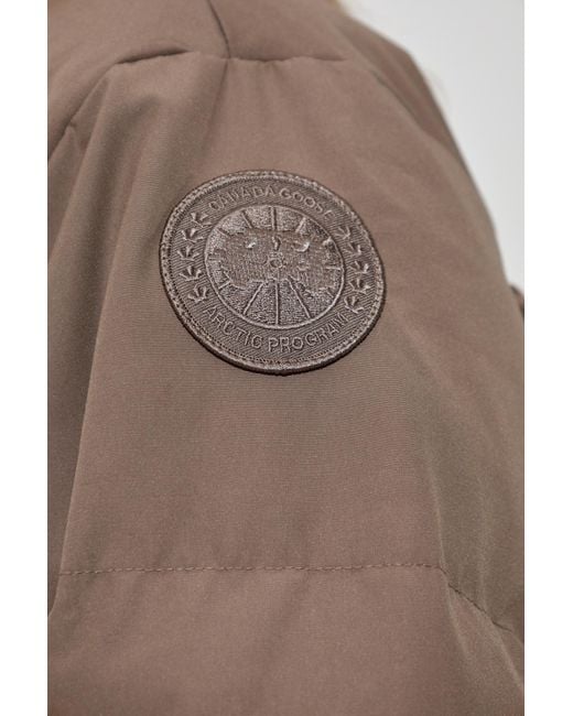 Canada Goose Brown Down Jacket With Logo Patch
