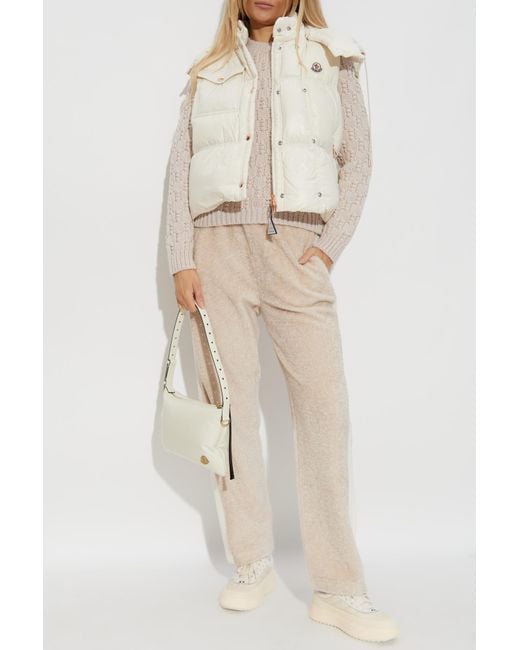 Moncler White Sweater With A Decorative Knit