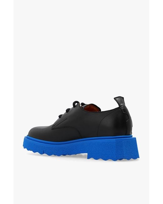 Off-White Leather Sponge Derby Mens 10.5 Black Blue Shoes Sneakers OFF-WHITE Leather Sponge Derby Black Light Blue Men main image 3