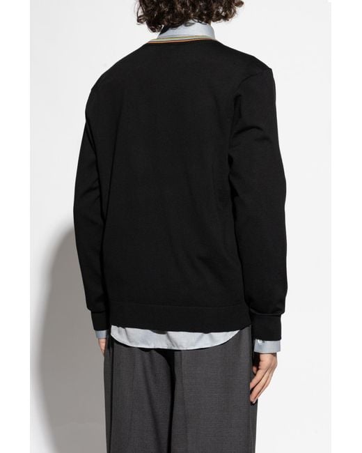 Paul Smith Black Wool Cardigan for men