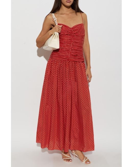 Matteau Red Dress With Polka Dot Pattern